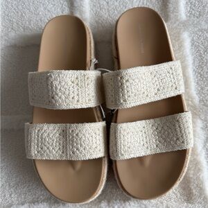 AEO crochet platform cream sandals